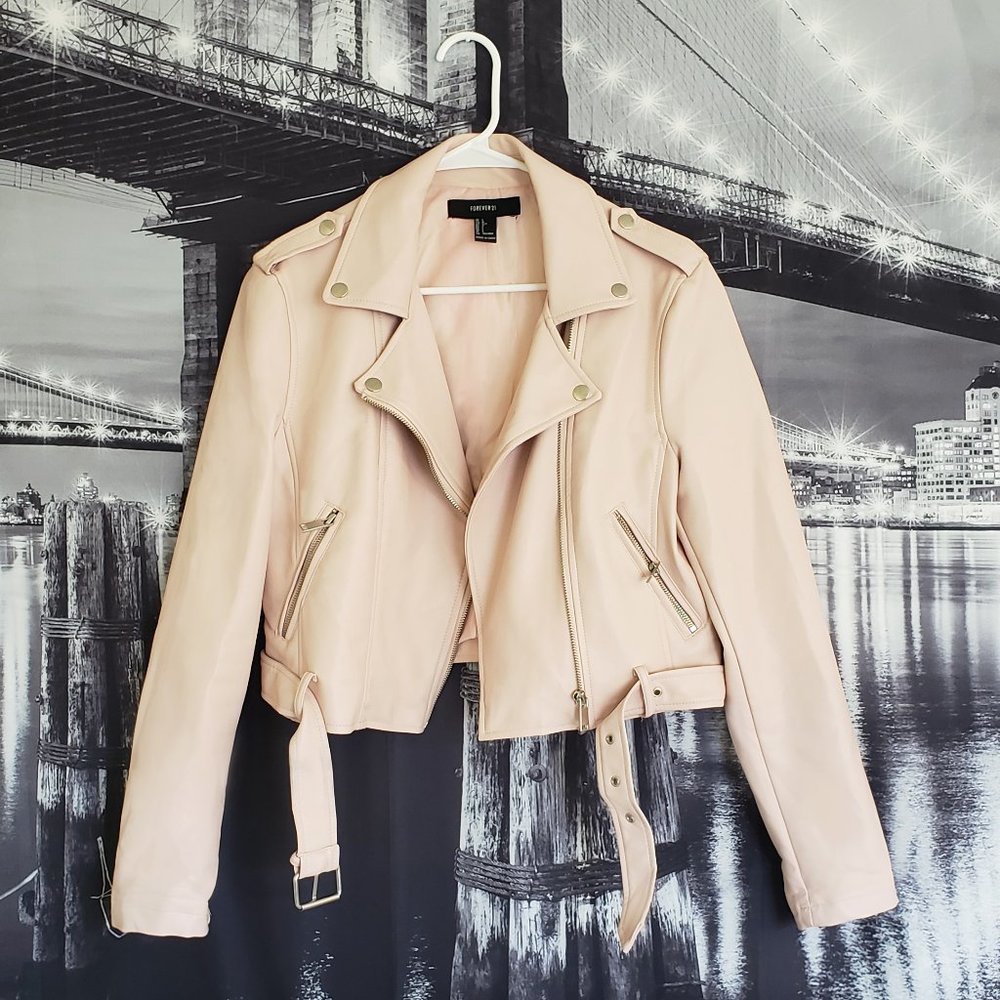 NWOT Light Pink Leather Jacket
